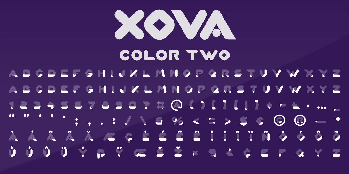 Пример шрифта Xova Layered #5